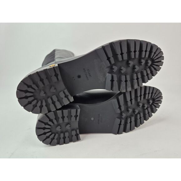 Stuart Weitzman Women's Black City Knee High Leather Boots Size 7.5 B SJ198 - Picture 7 of 7